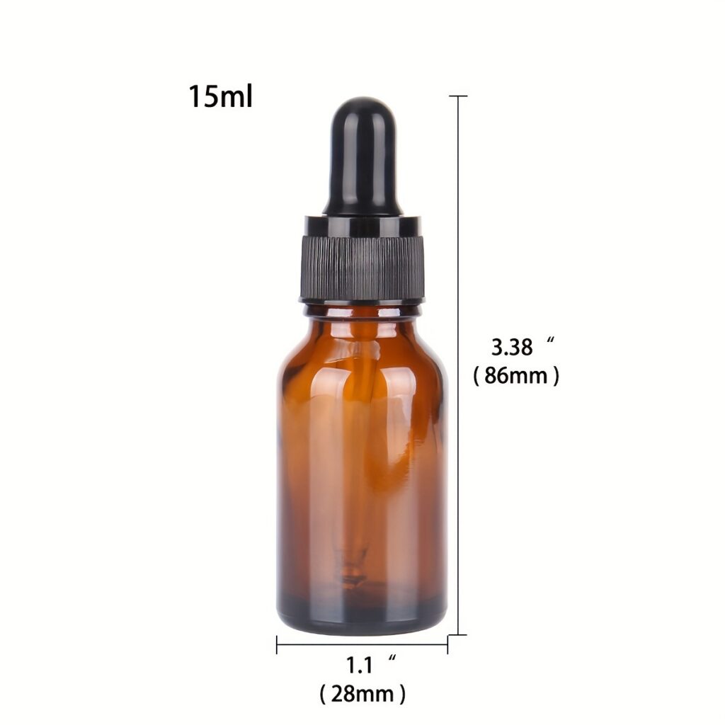 Amber Glass Dropper Bottles with Glass Pipette for Essential Oils Travel Use