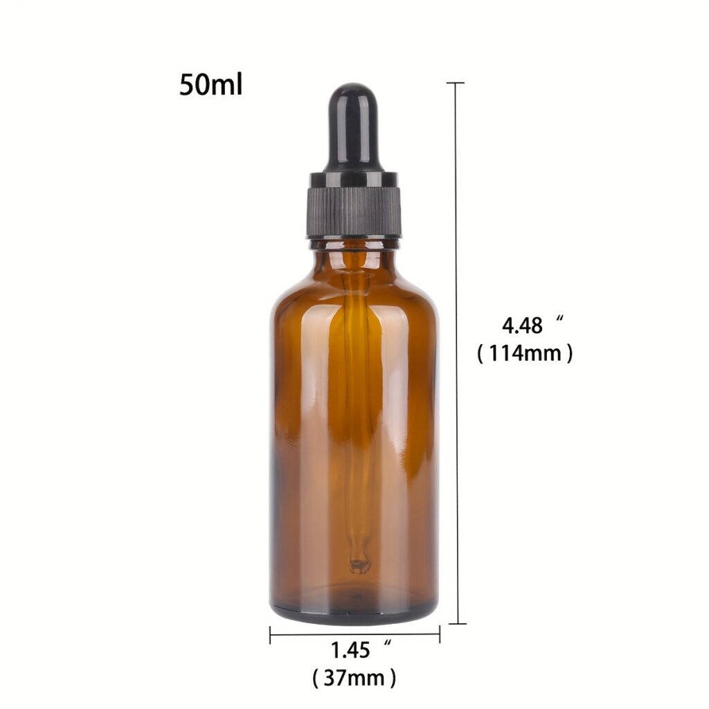 Amber Glass Dropper Bottles with Glass Pipette for Essential Oils Travel Use
