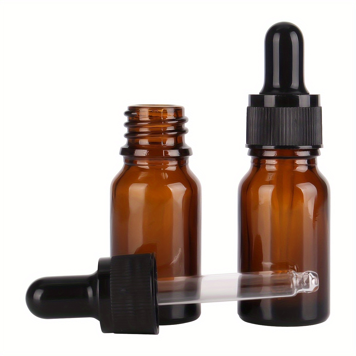 Amber Glass Dropper Bottles with Glass Pipette for Essential Oils Travel Use