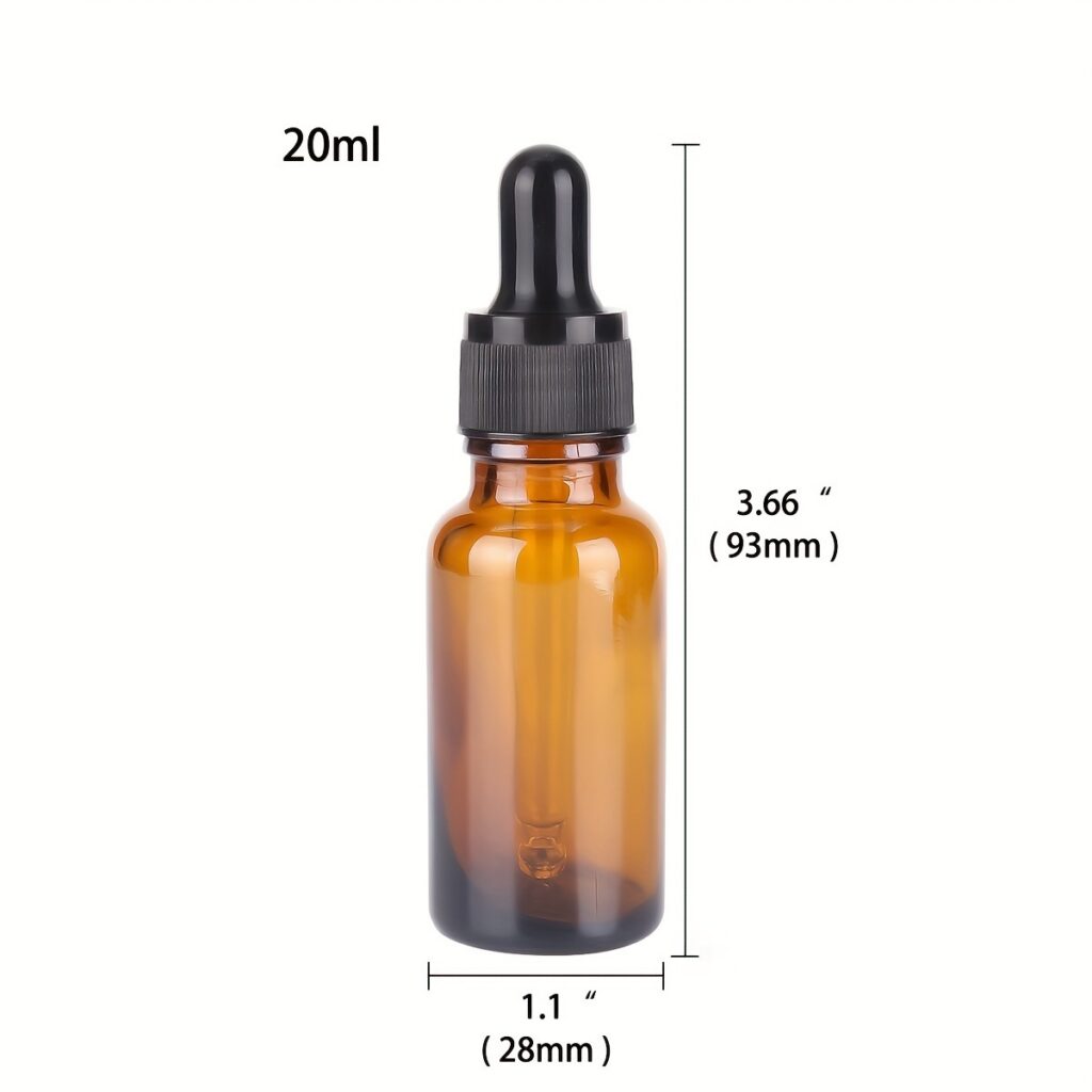 Amber Glass Dropper Bottles with Glass Pipette for Essential Oils Travel Use