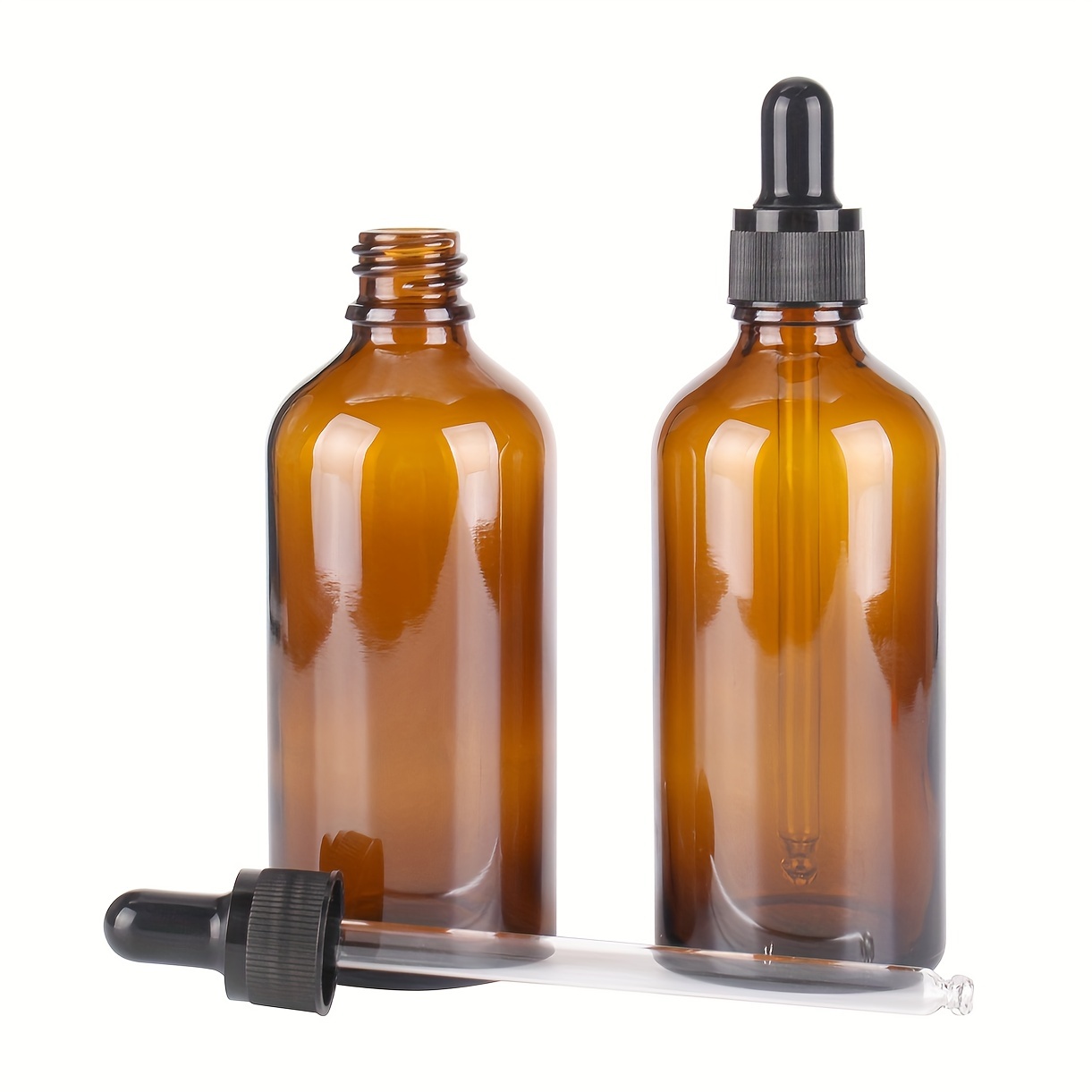 Amber Glass Dropper Bottles with Glass Pipette for Essential Oils Travel Use