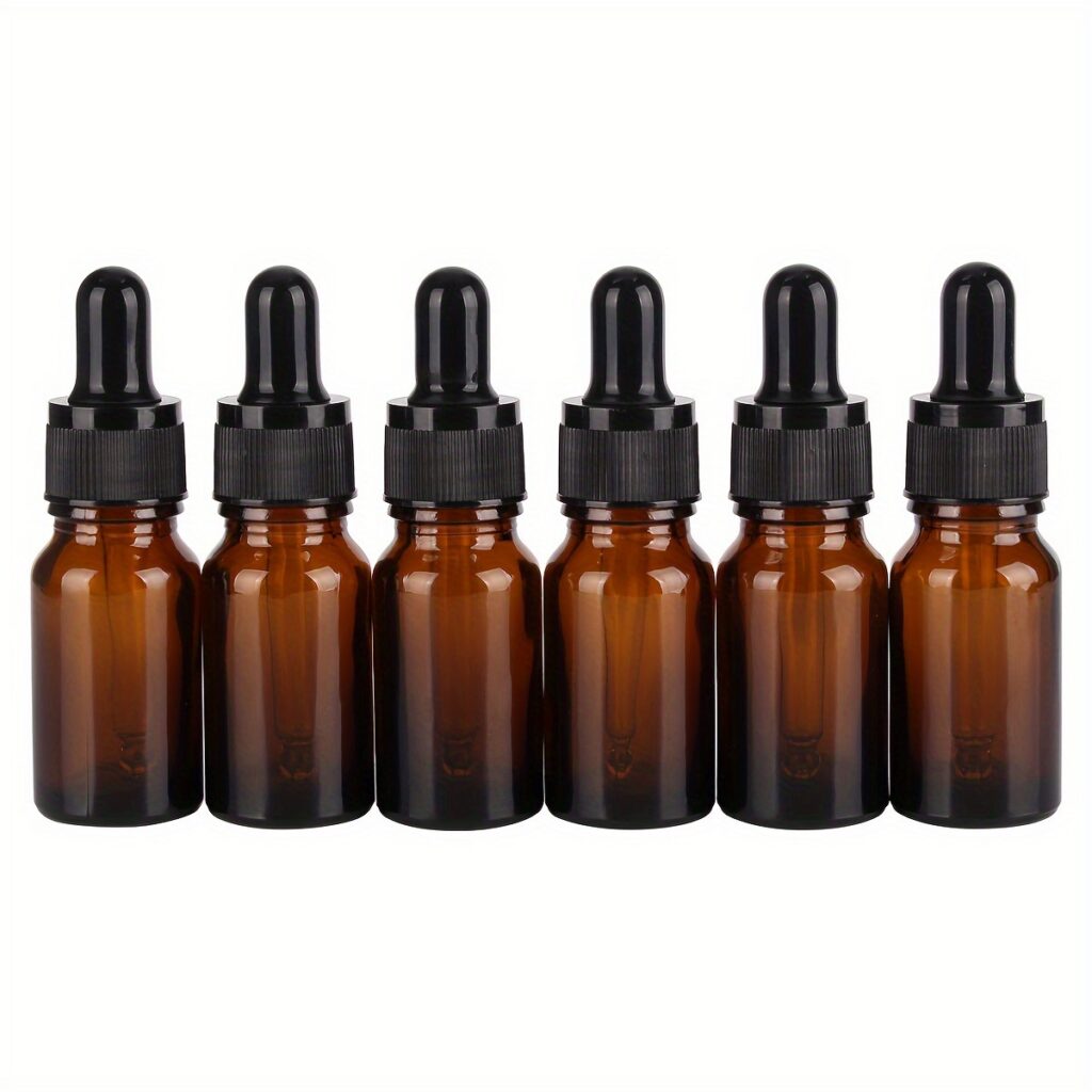 Amber Glass Dropper Bottles with Glass Pipette for Essential Oils Travel Use