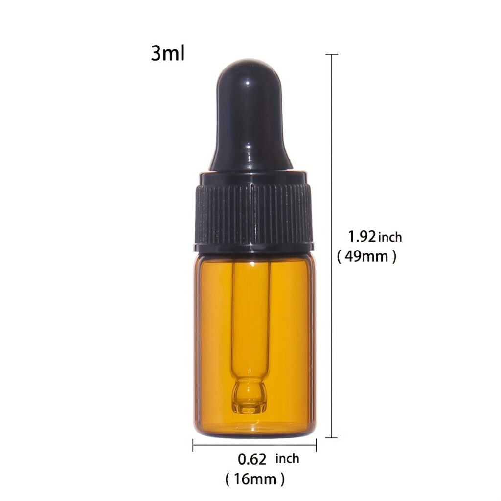 Mini Amber Glass Dropper Bottle with Glass Pipette for Essential Oil Liquid Vial