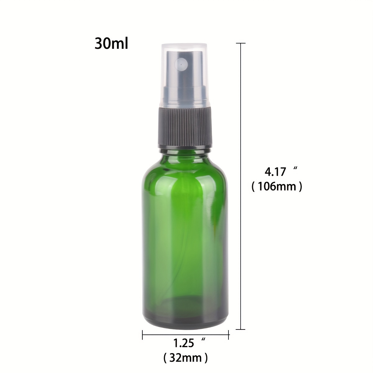 Green Glass Spray Bottle with Mist Sprayer for Essential Oils Refillable Portable Travel Use Necessaries