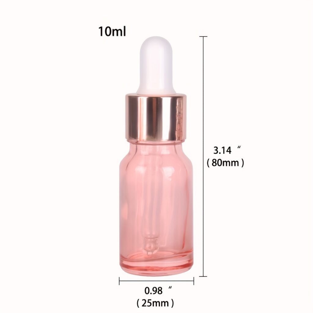 Pink Glass Dropper Bottles with Glass Pipette | for Essential Oils Perfume Travel