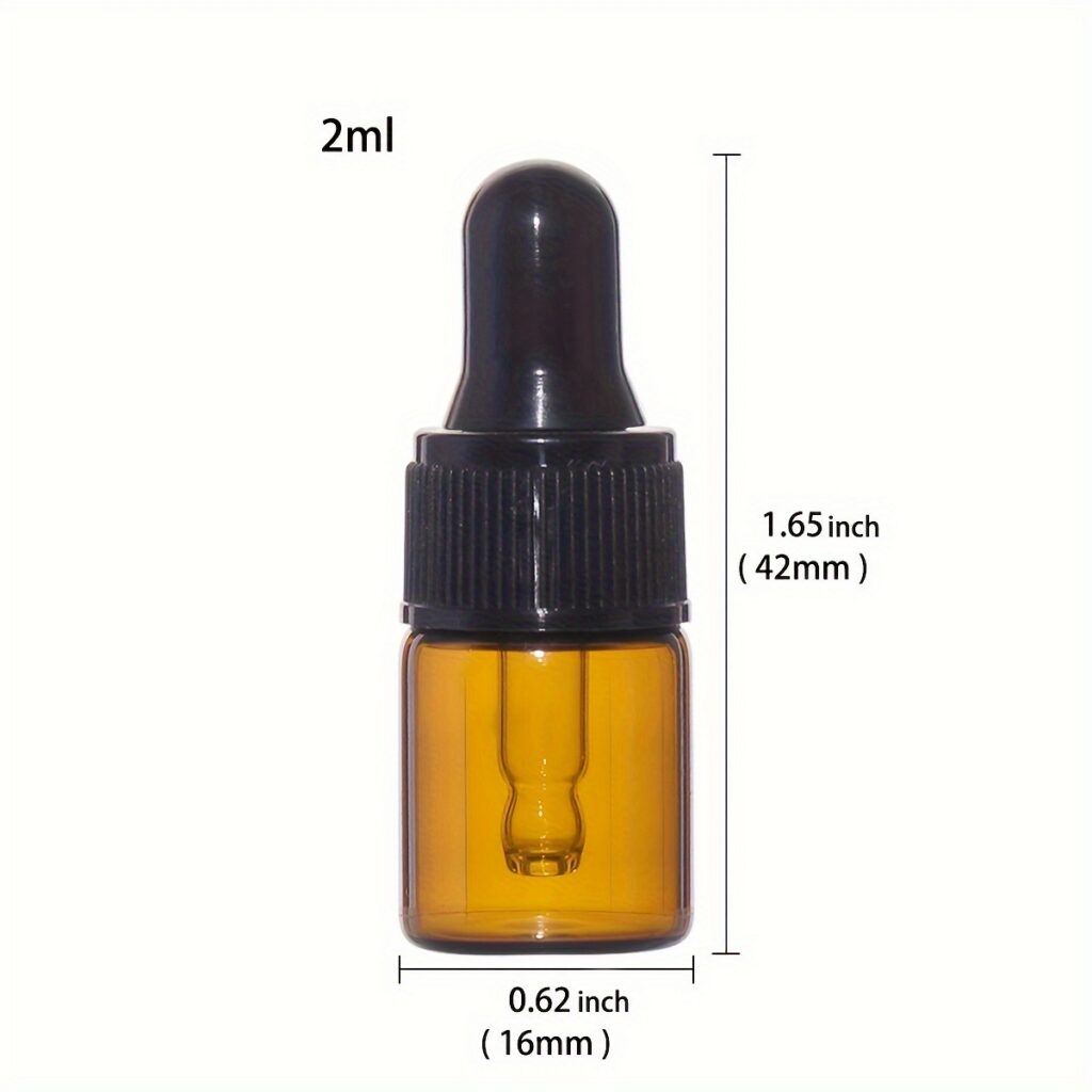 Mini Amber Glass Dropper Bottle with Glass Pipette for Essential Oil Liquid Vial