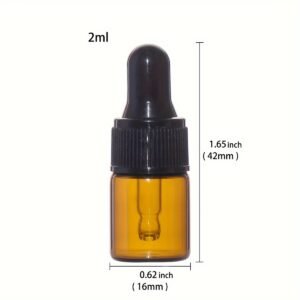 Mini Amber Glass Dropper Bottle with Glass Pipette for Essential Oil Liquid Vial - Image 5