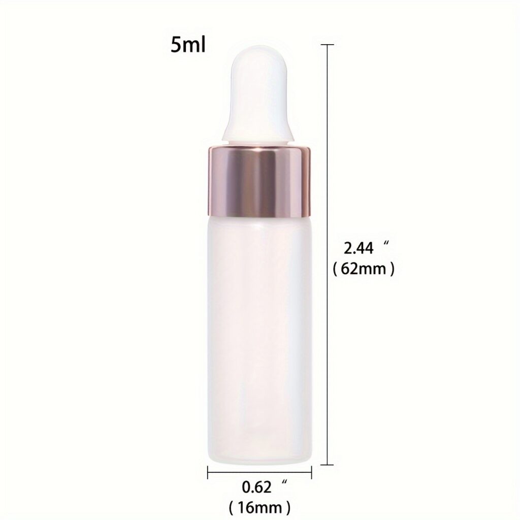 Transparente, mattierte kleine Tropfflaschen aus Glas mit Glaspipette für ätherische Öle