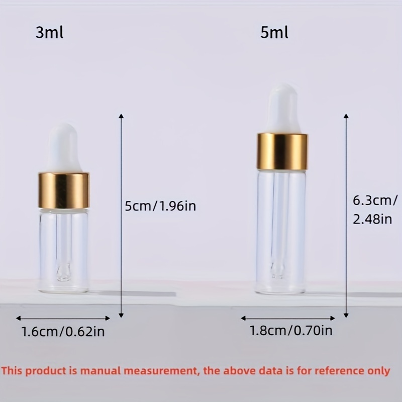 Golden Mini Glass Dropper Bottles  with Lids for Essential Oils, Perfume & Cosmetics – Perfect for Travel & Samples, Sample Bottle, Liquid Sample