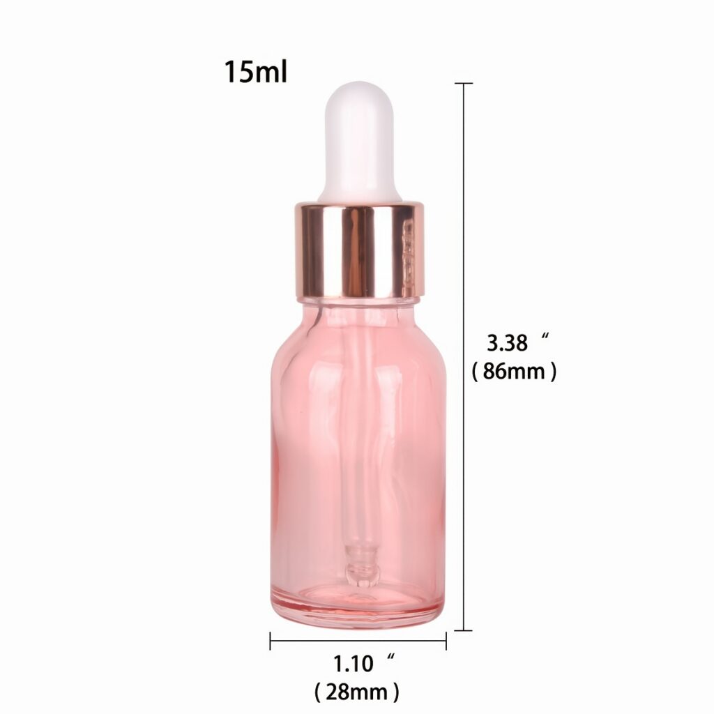 Pink Glass Dropper Bottles with Glass Pipette | for Essential Oils Perfume Travel