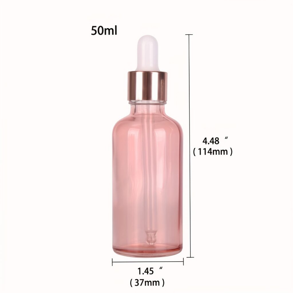 Pink Glass Dropper Bottles with Glass Pipette | for Essential Oils Perfume Travel