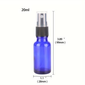 Glass Spray Bottles eusable Mist Sprayer for Essential Oils,Blue Refillable Travel Containers - Image 7