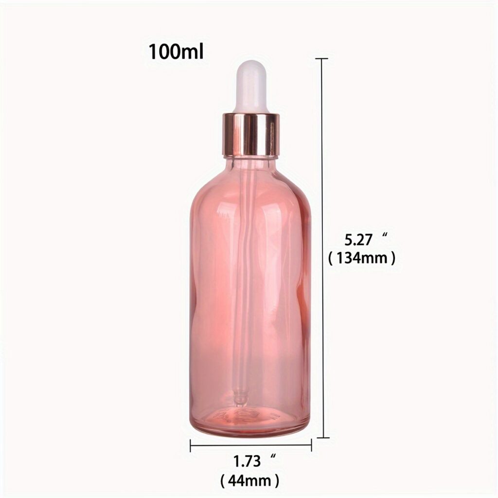 Pink Glass Dropper Bottles with Glass Pipette | for Essential Oils Perfume Travel