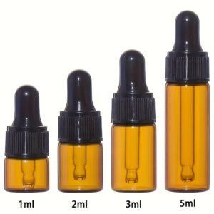 Mini Amber Glass Dropper Bottle with Glass Pipette for Essential Oil Liquid Vial - Image 1