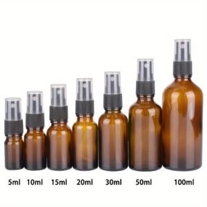 Amber Glass Spray Bottles with Misting Nozzles Perfect for Essential Oils And Travel -Uv Protection - Image 1