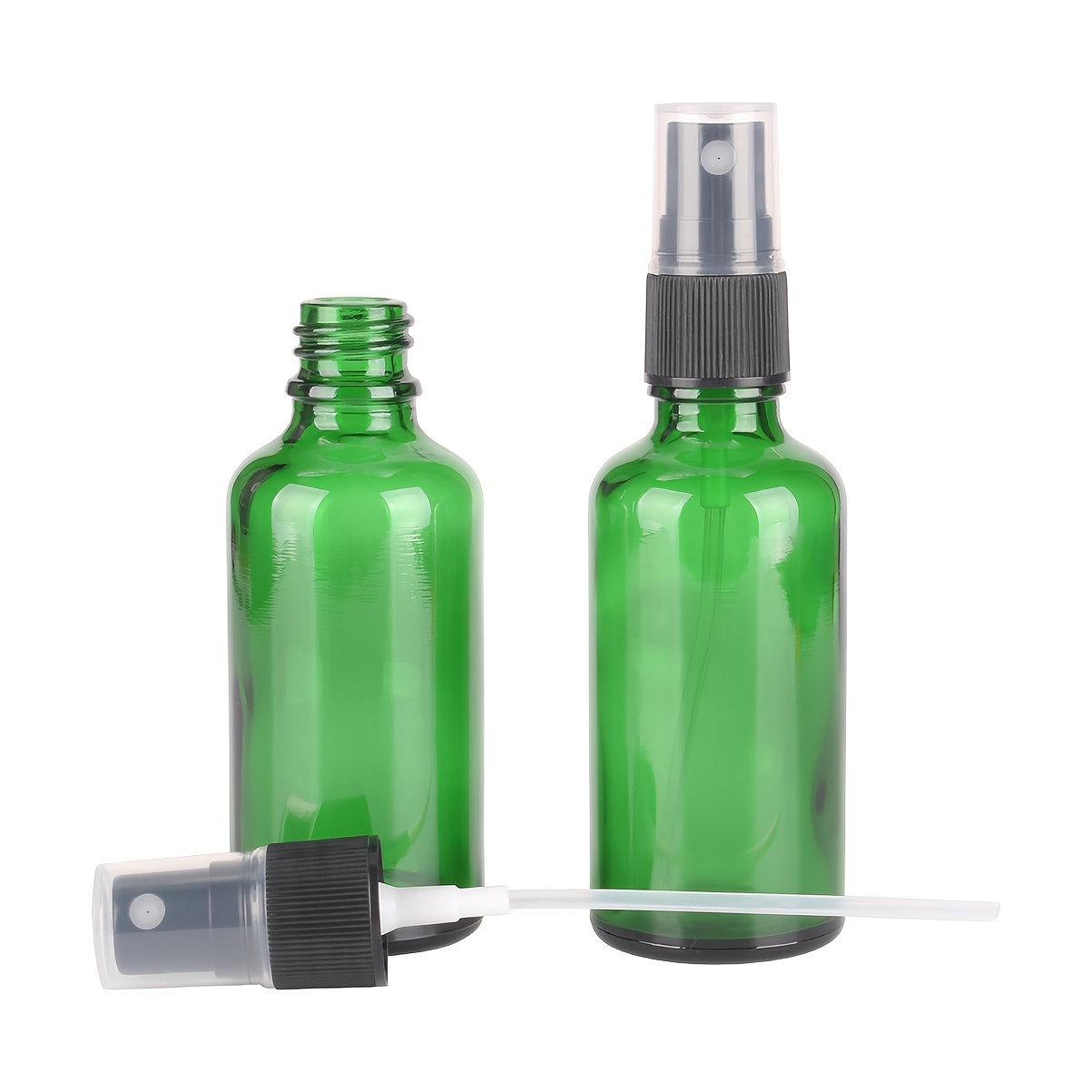 Green Glass Spray Bottle with Mist Sprayer for Essential Oils Refillable Portable Travel Use Necessaries