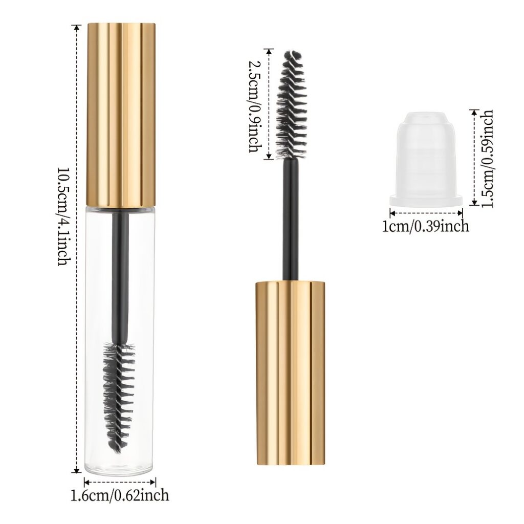 1200pcs/case 10ml Clear Empty Mascara Containers, Refillable Plastic Travel Mascara Tubes, 10ml,
