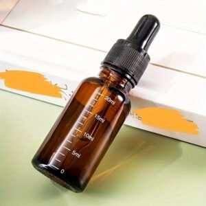 Brown Glass Dropper Bottles: Essential Oil Containers, Refillable, DIY Cosmetics Samples, With scale - Image 2