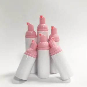 30ml 60ml 100ML White pink pump white lid Plastic Foam Bottle Empty Shampoo Container - Image 1