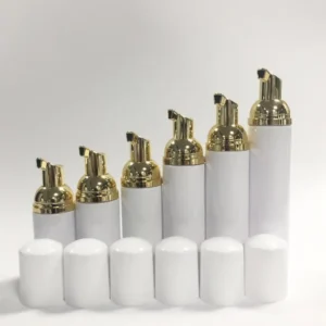 30ml 60ml 100ML White golden pump Plastic Foam Bottle Empty Cosmetic Shampoo Container - Image 1