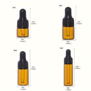 Mini Amber Glass Dropper Bottle with Glass Pipette for Essential Oil Liquid Vial - Image 2