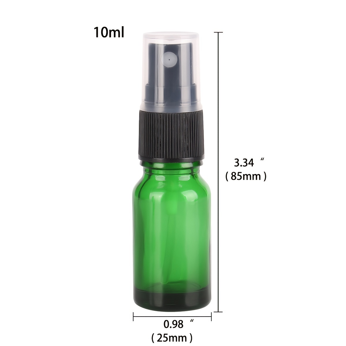 Green Glass Spray Bottle with Mist Sprayer for Essential Oils Refillable Portable Travel Use Necessaries