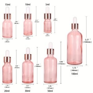 Pink Glass Dropper Bottles with Glass Pipette | for Essential Oils Perfume Travel - Image 2