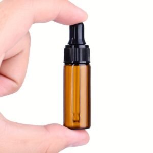 Mini Amber Glass Dropper Bottle with Glass Pipette for Essential Oil Liquid Vial - Image 4