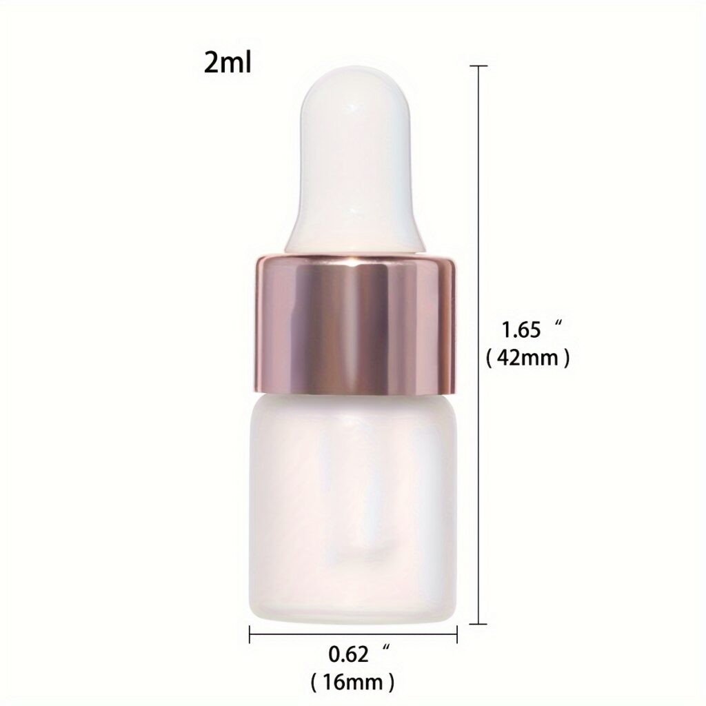 Transparente, mattierte kleine Tropfflaschen aus Glas mit Glaspipette für ätherische Öle