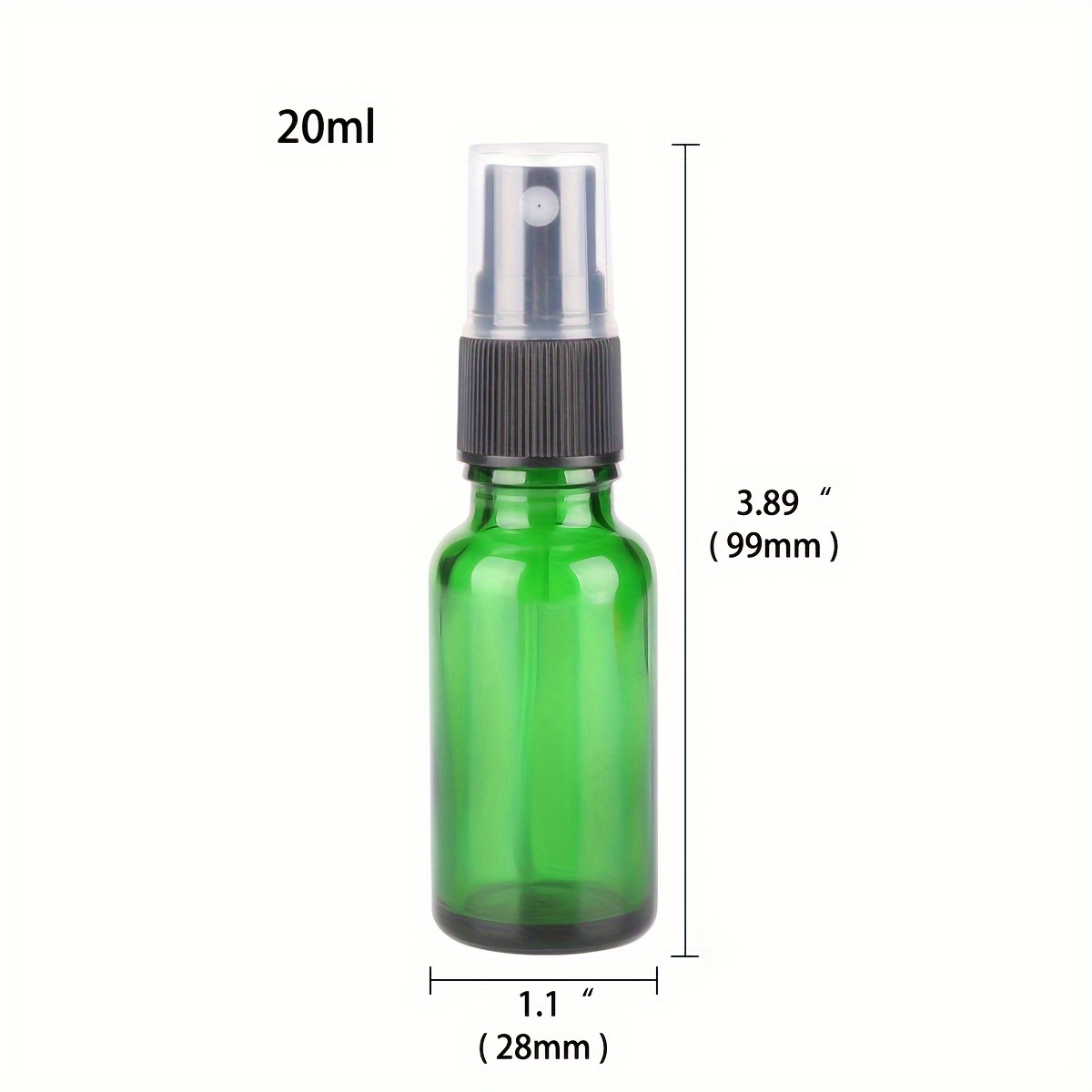 Green Glass Spray Bottle with Mist Sprayer for Essential Oils Refillable Portable Travel Use Necessaries