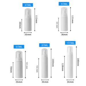General dimension drawing of foam bottle