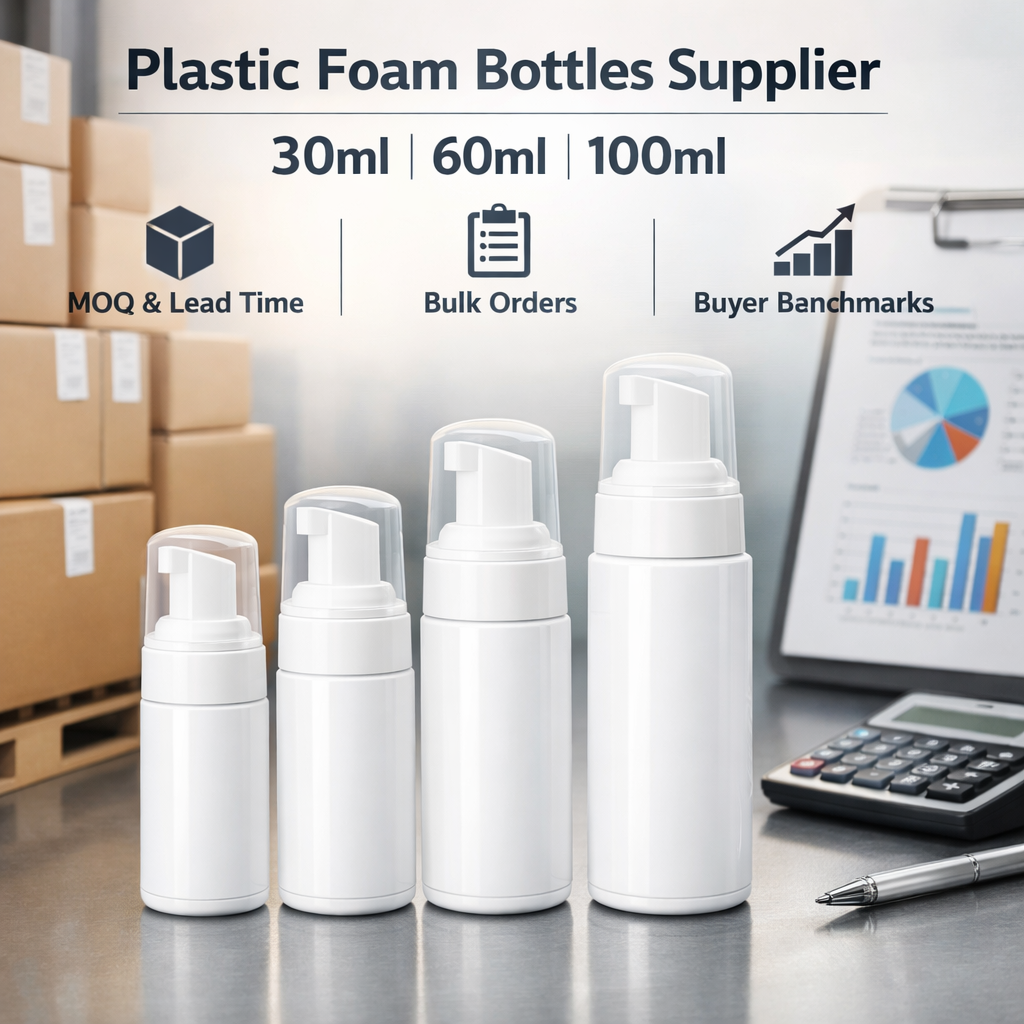 30ml PET 30ml 60ml 100ml White Pump White Lid Plastic Foam Bottle : MOQ and Lead Time and Buyer Benchmarks