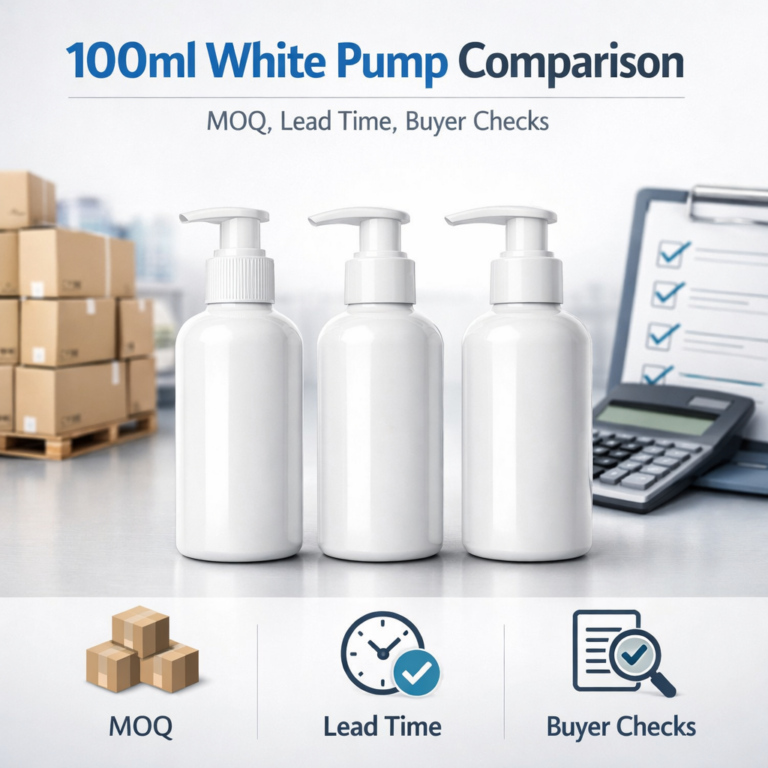 100ml White Pump Comparison: MOQ, Lead Time, Buyer Checks