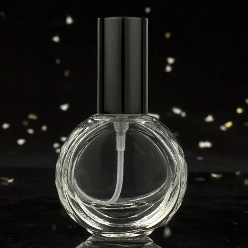 10ML Flat Cut Glass Spray Bottle Refillable Metal Pump Travel Fragrance Container