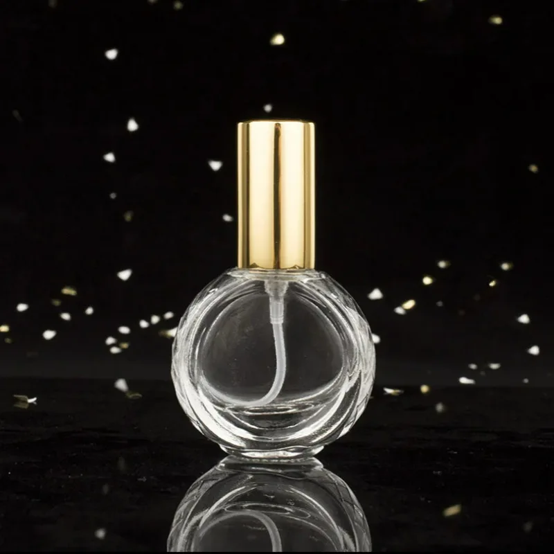 10ML Flat Cut Glass Spray Bottle Refillable Metal Pump Travel Fragrance Container