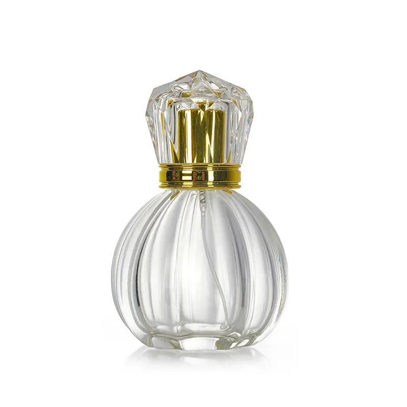 50ML Crystal‑Style Cap Glass Refillable Portable Perfume Spray Bottle