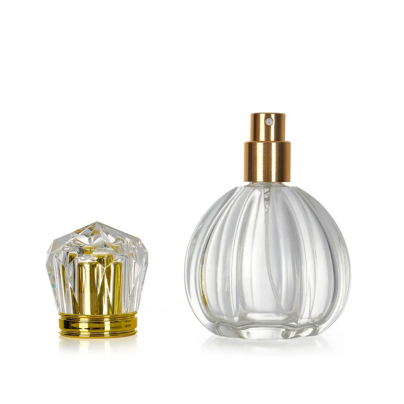 50ML Crystal‑Style Cap Glass Refillable Portable Perfume Spray Bottle