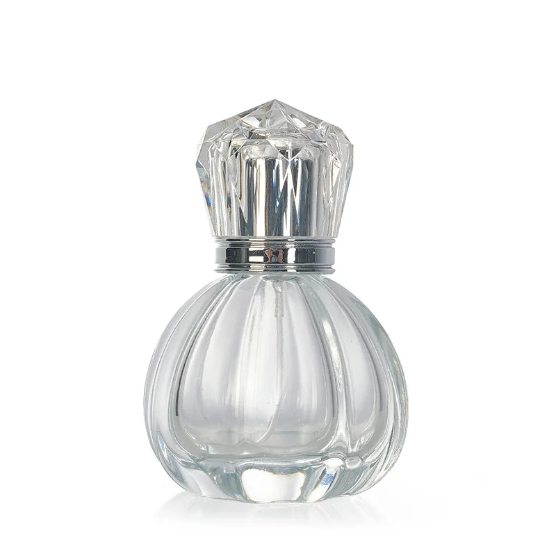50ML Crystal‑Style Cap Glass Refillable Portable Perfume Spray Bottle