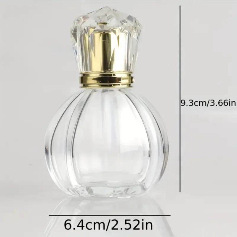 50ML Crystal‑Style Cap Glass Refillable Portable Perfume Spray Bottle
