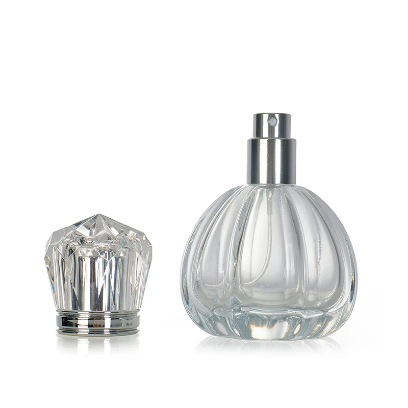 50ML Crystal‑Style Cap Glass Refillable Portable Perfume Spray Bottle