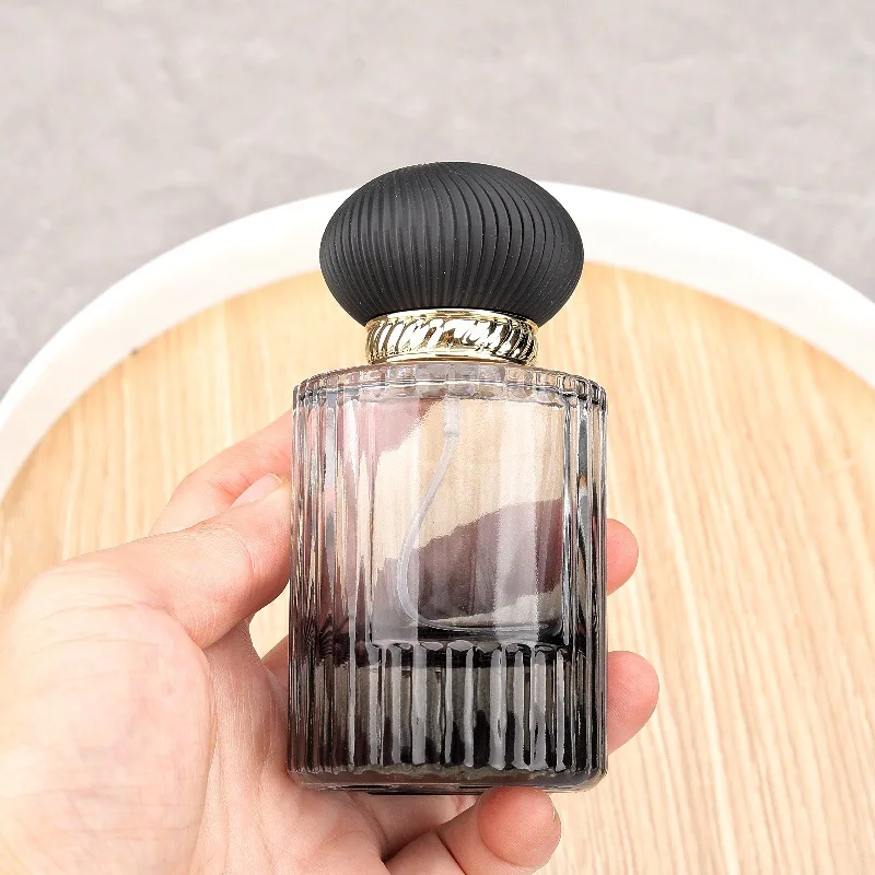 30‑50ml Striped Glass Perfume Spray Bottle Refillable Portable Travel