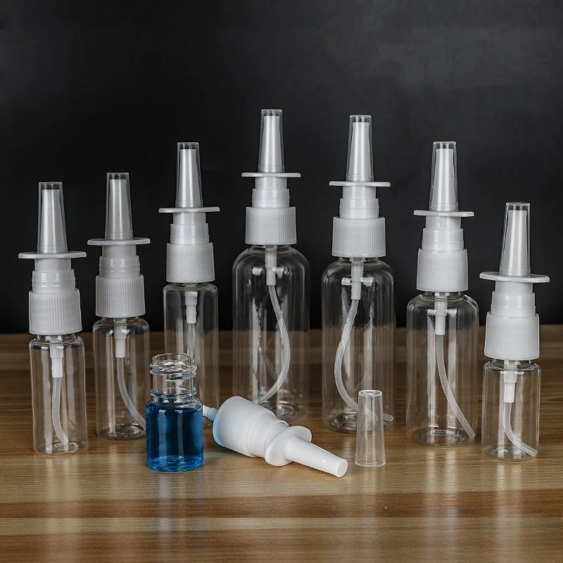10‑50ml Clear PET Fine Mist Nasal Spray Bottles wellness Empty Mini Container