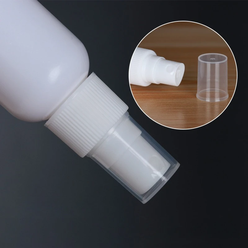 10-100ml HDPE White Refillable Spray Bottle Light-proof Travel Cosmetic Alcohol