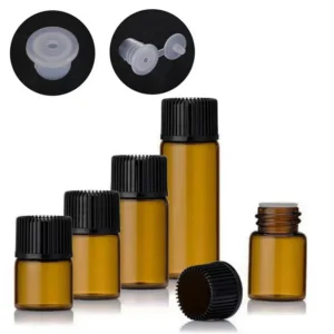 1–5 ml Glas-Tropfflasche, nachfüllbar, für ätherische Öle und Parfüm, Reisefläschchen, tragbar