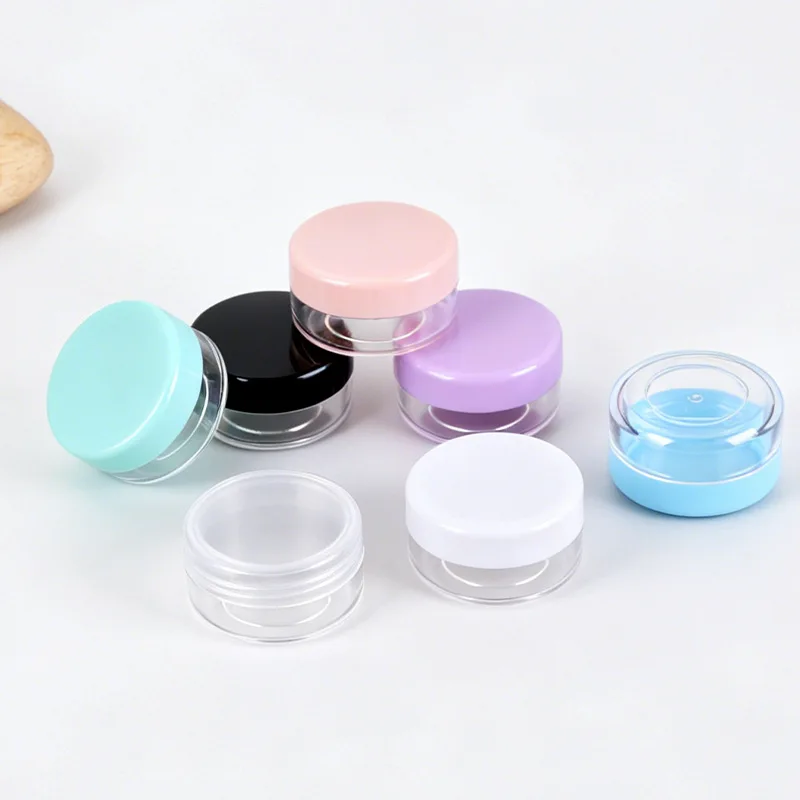 10-20g Round Transparent Plastic Cosmetic Sample Cream Jar Travel Pot