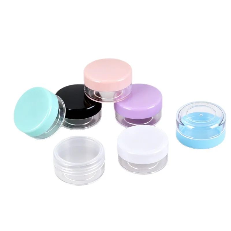 10-20g Round Transparent Plastic Cosmetic Sample Cream Jar Travel Pot