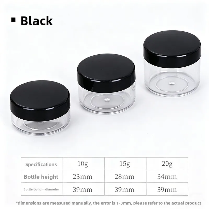 10-20g Round Transparent Plastic Cosmetic Sample Cream Jar Travel Pot