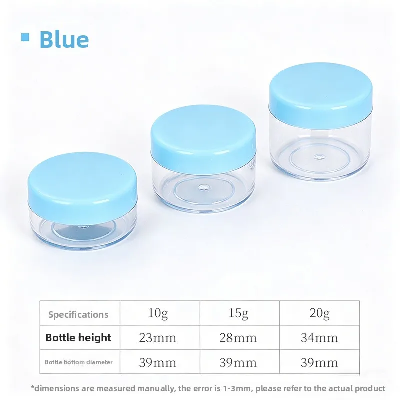 10-20g Round Transparent Plastic Cosmetic Sample Cream Jar Travel Pot
