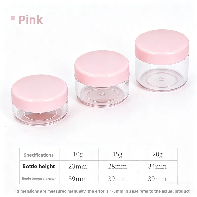 10-20g Round Transparent Plastic Cosmetic Sample Cream Jar Travel Pot