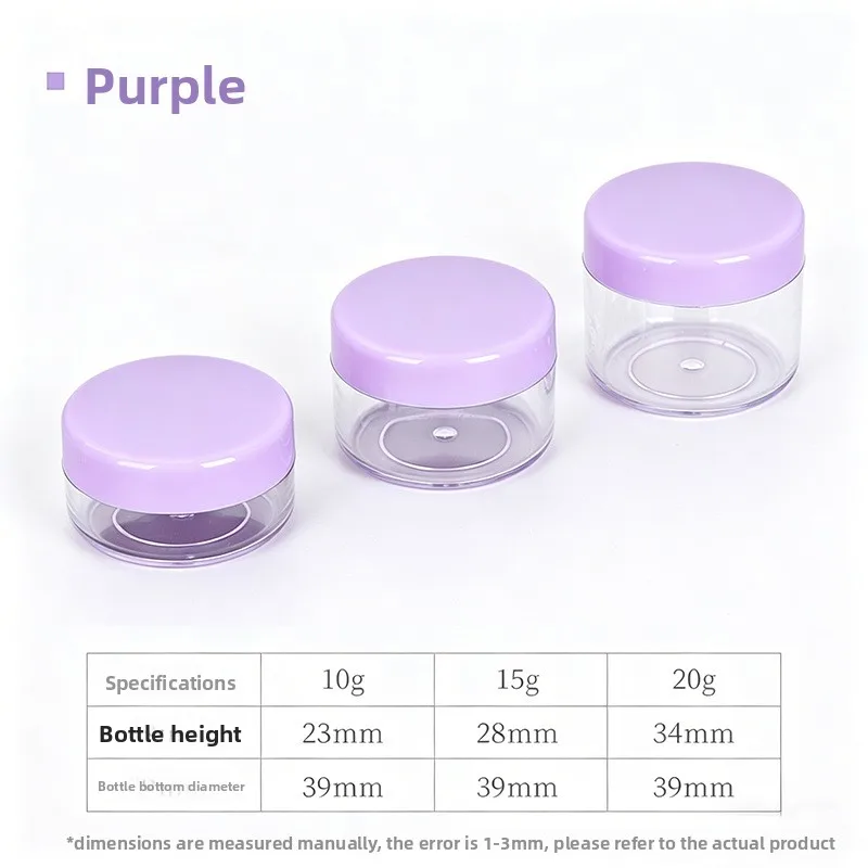 10-20g Round Transparent Plastic Cosmetic Sample Cream Jar Travel Pot